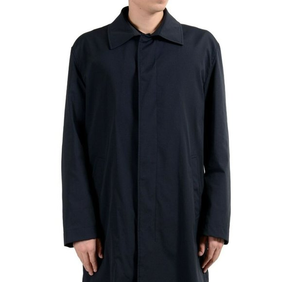 Hugo Boss Deon Men's Dark Blue Water Repellent Trench Coat Size 2XL